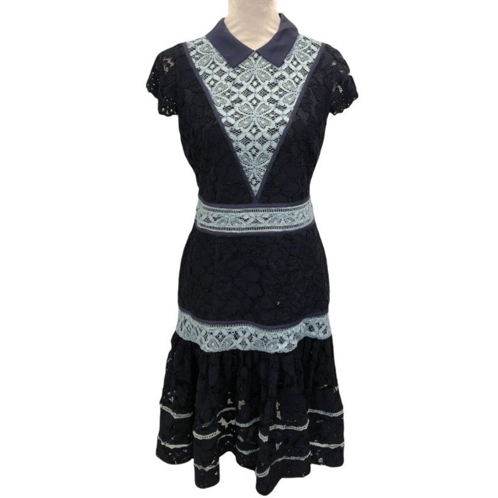 Draper James Nassau Navy Lace Dress Blue Size 6 Co